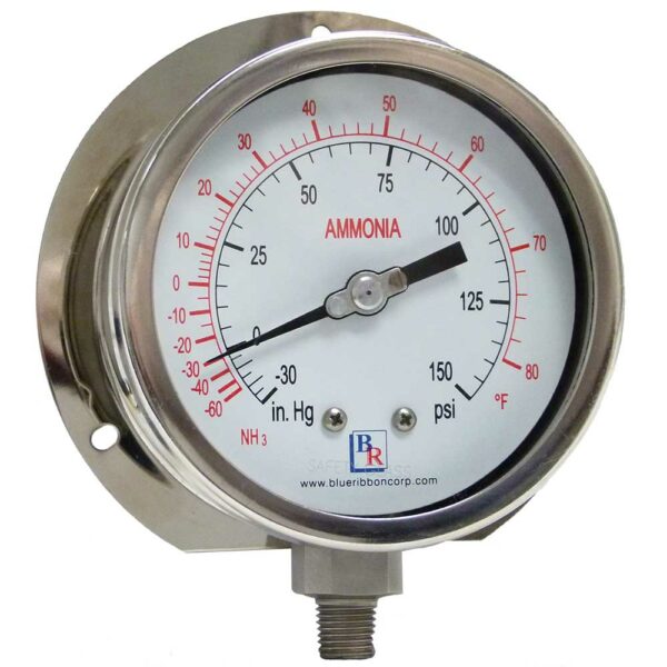 Model BR700 Dueal Pressure & Temperature Ammonia Gauge